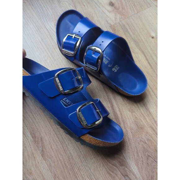 Birkenstock Shoes - Birkenstock Arizona Cobalt Big Buckle Blue high shine Sandals
